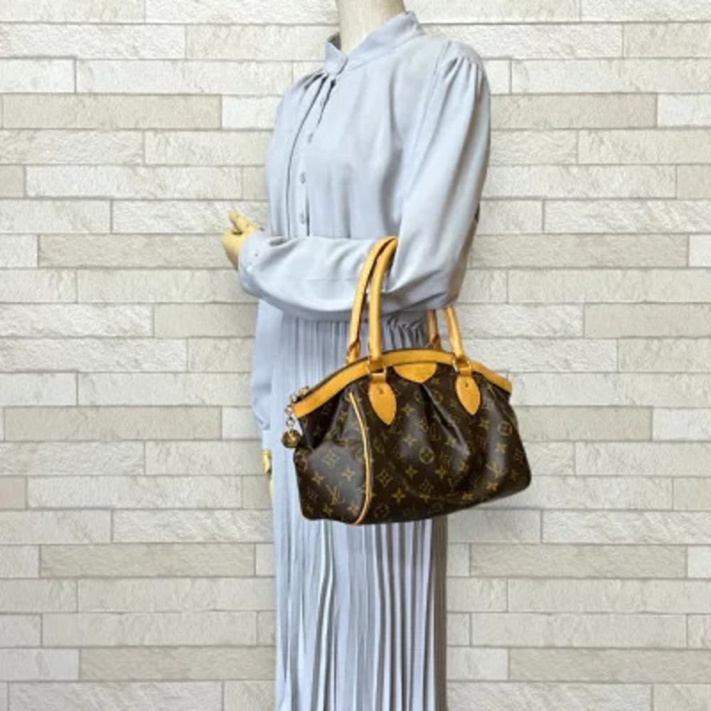Louis Vuitton Canvas Handbag Tivoli Brown Monogram